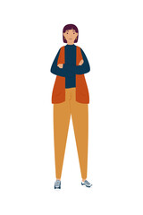 young woman standing avatar character