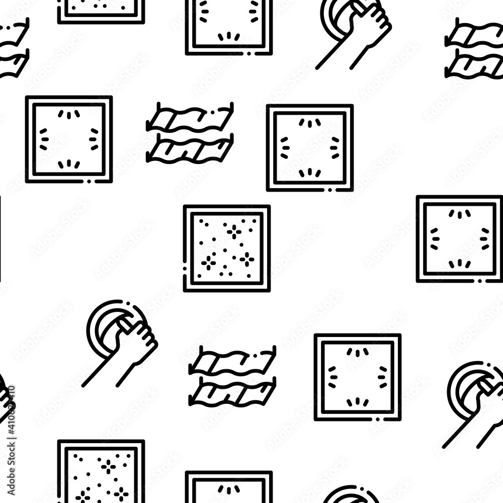 Poster stretch ceiling tile seamless pattern vector thin line. illustrations