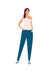Fototapeta premium young woman standing avatar character