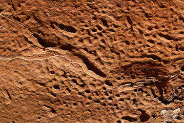 Weathered sandstone texture in the desert.