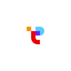 TP letter abstract logo with modern style