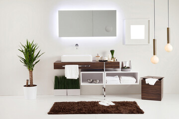 wall clean bathroom style and interior decorative design for home, hotel and office