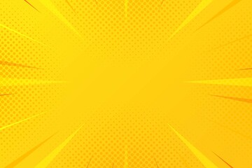Abstract yellow halftone comic zoom background