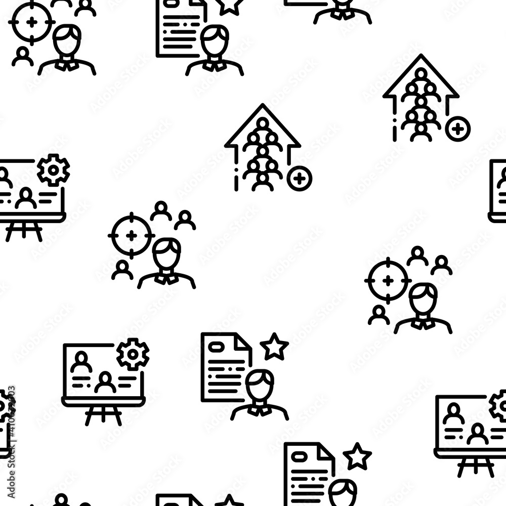 Aufkleber account manager work seamless pattern vector thin line. illustrations