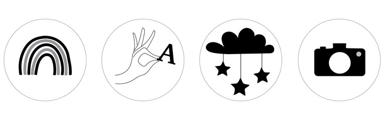 Graphic vector icons in color for web print