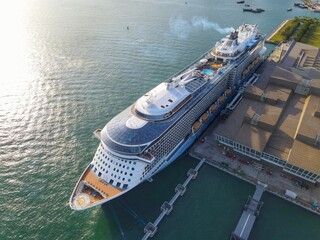Bird view on cruise ship