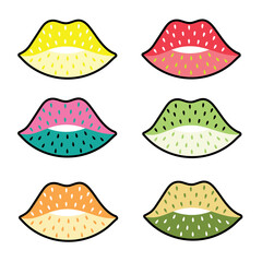 Graphic vector icons in color for web print