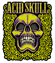 Gothic sign with skull, grunge vintage design t shirts
