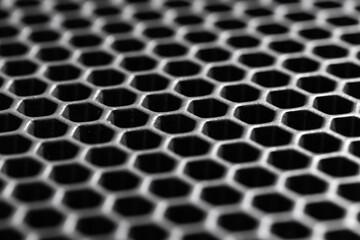 Black honeycomb membrane structure, macro photo
