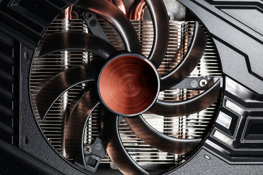 New shiny black GPU cooler with red center