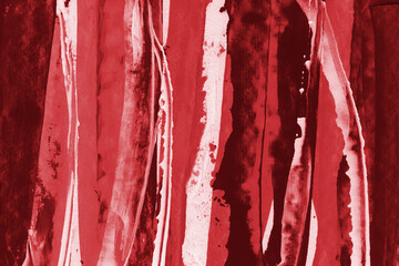 Modern contemporary acrylic background. Red texture made with a palette knife. Abstract painting on paper. Mess on the canvas.