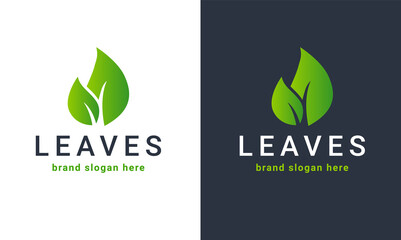 Leaves logo - Green health and eco friendly logo design. Vector illustration