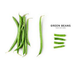 Green beans creative layout.