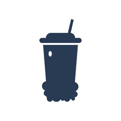Obraz premium Juice Icon. Cold Coffee Icon. vector flat style, two color, color circle, color background, black shape icon.