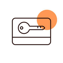 Card key flat vector icon