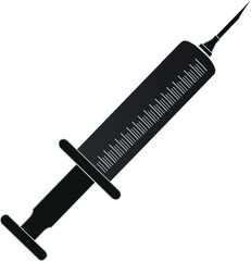 syringe with needle vector graphic clipart,injection illustration.