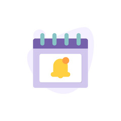 a concept of scheduling icon, deadline warning, alarm or notification. illustration of calendar and bell symbols. flat style. vector design element