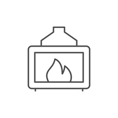 Home fireplace line outline icon