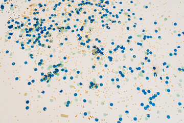 Bright colorful confetti isolated on white background.