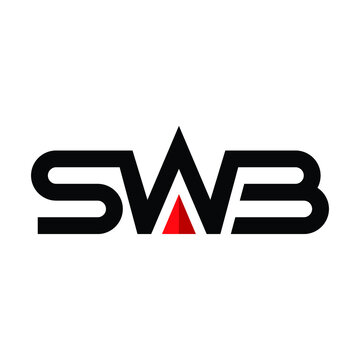 SWB letter monogram logo design in a modern style