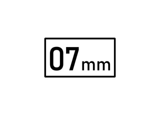 7 millimeters icon vector illustration, 7 mm size
