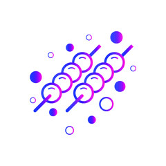 Meatball Stick Icon. Chicken meatball vector, flat icon.