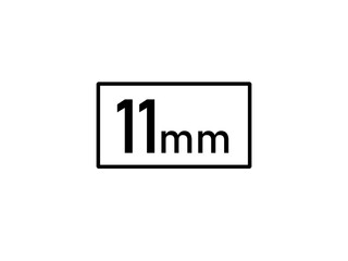 11 millimeters icon vector illustration, 11 mm size