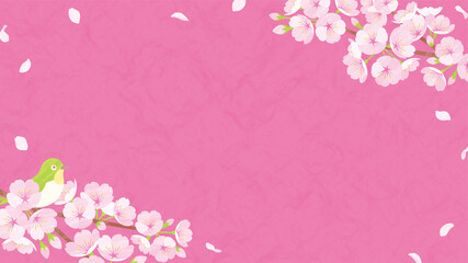 桜の背景素材　ピンクの和紙