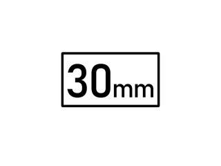 30 millimeters icon vector illustration, 30 mm size