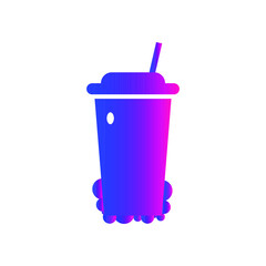 Juice Icon. Cold Coffee Icon. vector flat style, two color, color circle, color background, black shape icon.