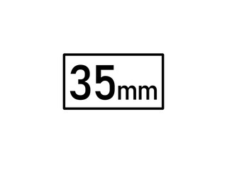 35 millimeters icon vector illustration, 35 mm size
