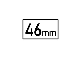 46 millimeters icon vector illustration, 46 mm size
