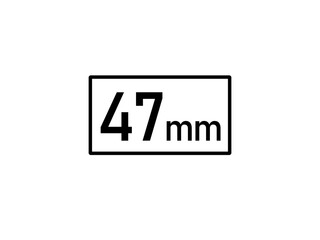 47 millimeters icon vector illustration, 47 mm size