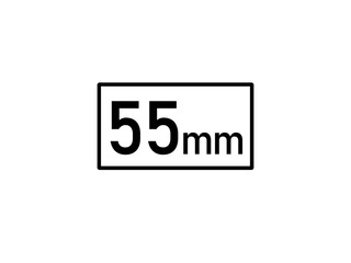 55 millimeters icon vector illustration, 55 mm size