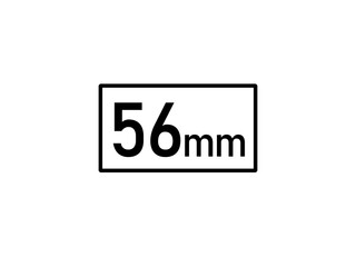 56 millimeters icon vector illustration, 56 mm size
