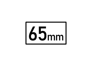 65 millimeters icon vector illustration, 65 mm size