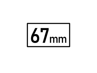 67 millimeters icon vector illustration, 67 mm size