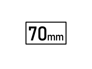 70 millimeters icon vector illustration, 70&nbsp;mm size