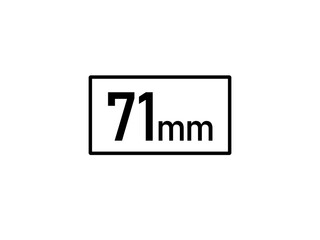 71 millimeters icon vector illustration, 71 mm size