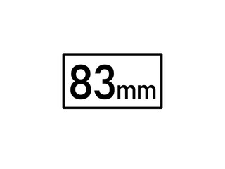 83 millimeters icon vector illustration, 83 mm size