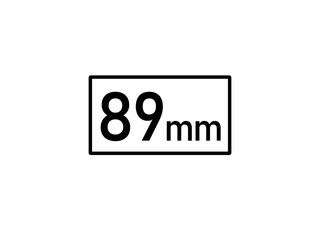 89 millimeters icon vector illustration, 89 mm size