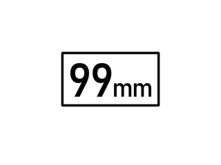 99 millimeters icon vector illustration, 99 mm size