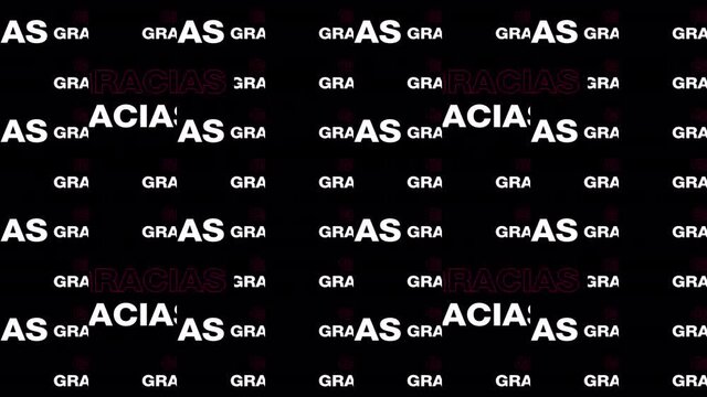 Gracias text transition with alpha channel