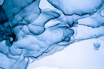 Mixing Inks. Oil Wave Illustration. Indigo Alcohol Painting. Ink Colours Mix. Snow Deep Texture. Blue Fluid Pattern. Art Marble Design. Sophisticated Acrylic Paper. Liquid Ink Colours Mix Water.
