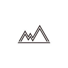 abstract letter m mountain stripes geometric line logo vector