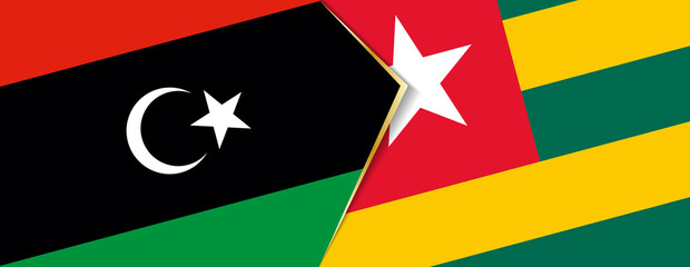 Libya and Togo flags, two vector flags.