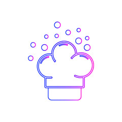 Chef hat icon. chef hat love, chef hat time icon with vector illustration and flat design. two color, circle background, black, white, color circle icon.