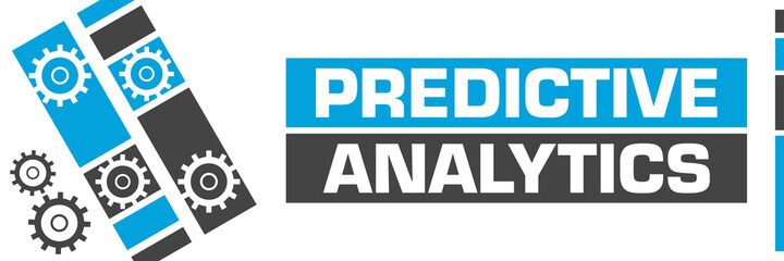 Predictive Analytics Blue Grey Line Boxes Gears 