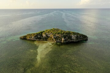 Side View of Island in the Ocean in the Bahamas