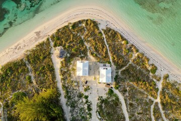 Ariel View of Bahamas Houses on the Beach